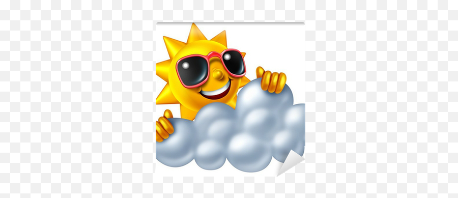 Wall Mural Sun And Cloud - Pixersus Emoji,Sunshine Emoji