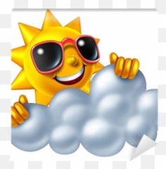 Wall Mural Sun And Cloud - Pixersus Emoji,Sunshine Emoji