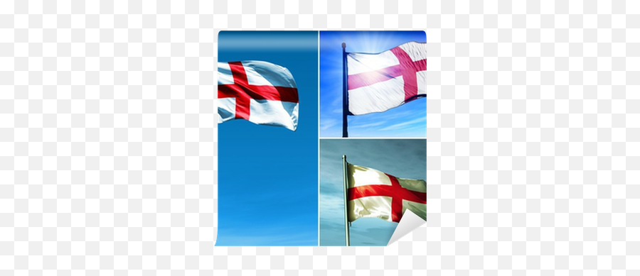 Wall Mural England Flag Waving On The Wind - Pixershk Emoji,Crossed Flag Emoji