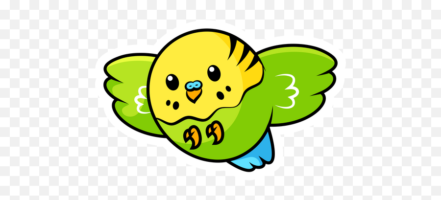 Cute Green Budgie Sticker - Sticker Mania Emoji,Duck Walking Discord Emoji