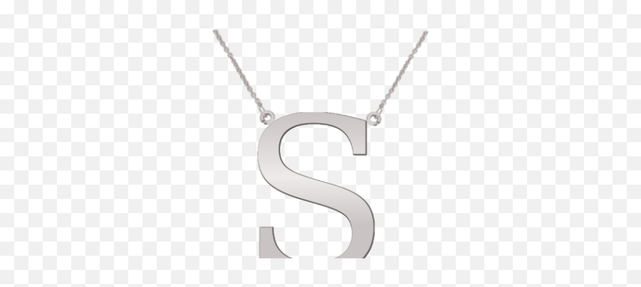 Large Tilted Uppercase Initial Necklace 1 Initialpeoples Jewellers - Solid Emoji,Emoji Necklaces
