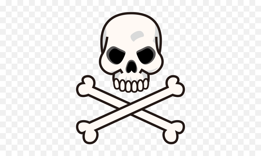 Skull And Crossbones - Skull And Crossbones Line Drawing Emoji,Skull Emoji
