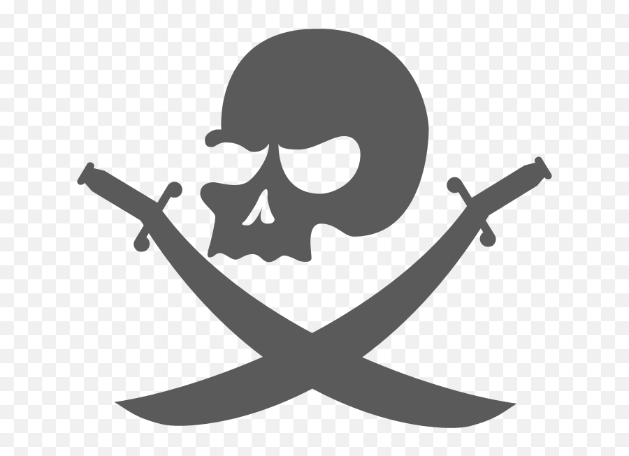 Pirate Skull And Sabers Logo Black And White Clipart Free - Automotive Decal Emoji,Pirate Flag Emoji