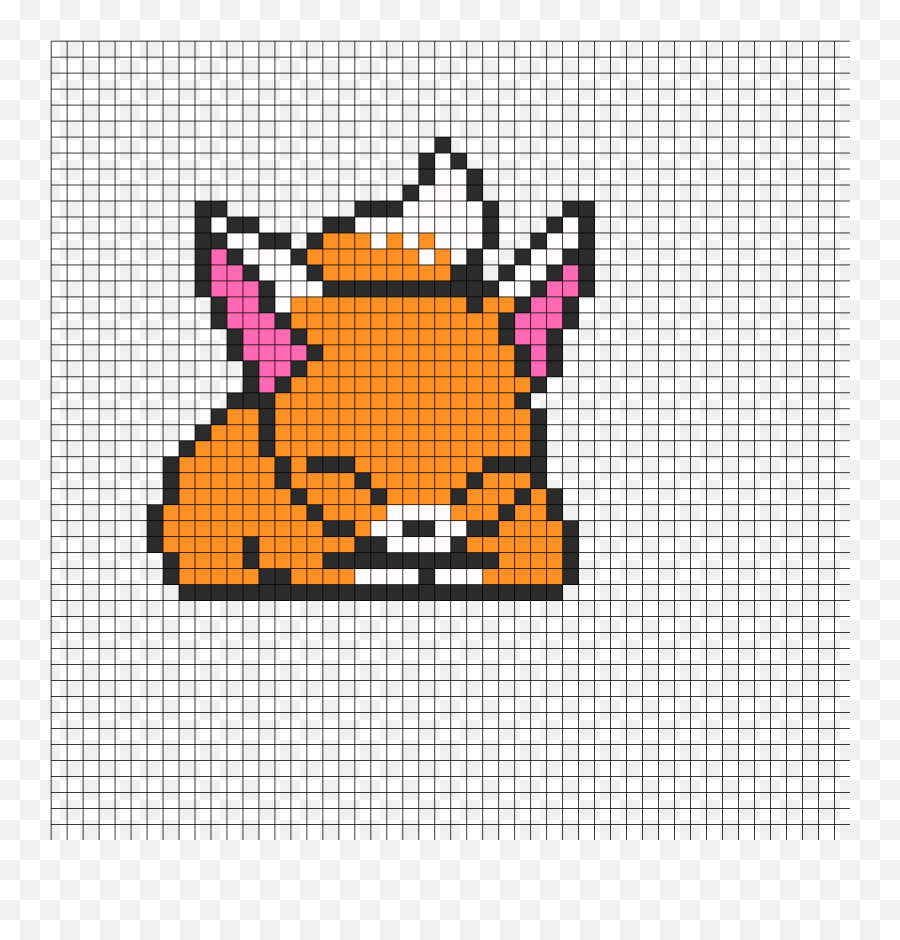 Adorable Fox Kandi Pattern Hama Beads Patterns Perler - Pixel Art Animaux Trop Mignon Facile Emoji,Emoji Fuse Beads