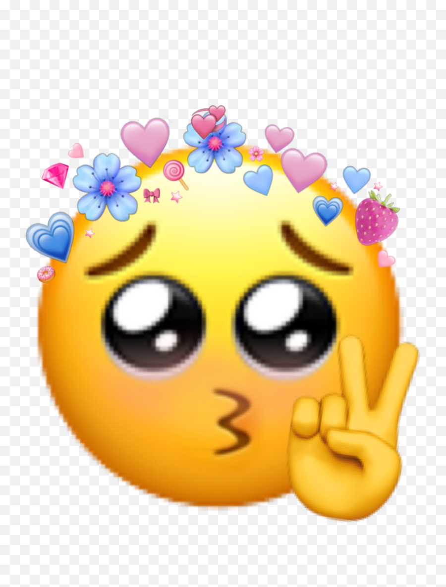 The Most Edited - Sad Emoji Kiss And Peace Sign,Pigtail Emoji