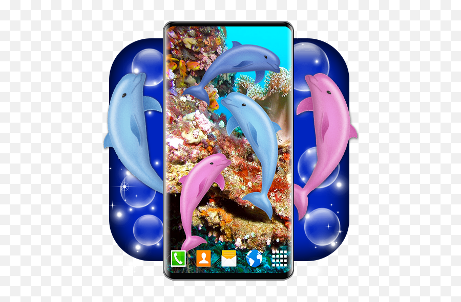 Dolphins Live Wallpaper Ocean Hd - Dolphin Selfie Background Emoji,Dolphin Emoji