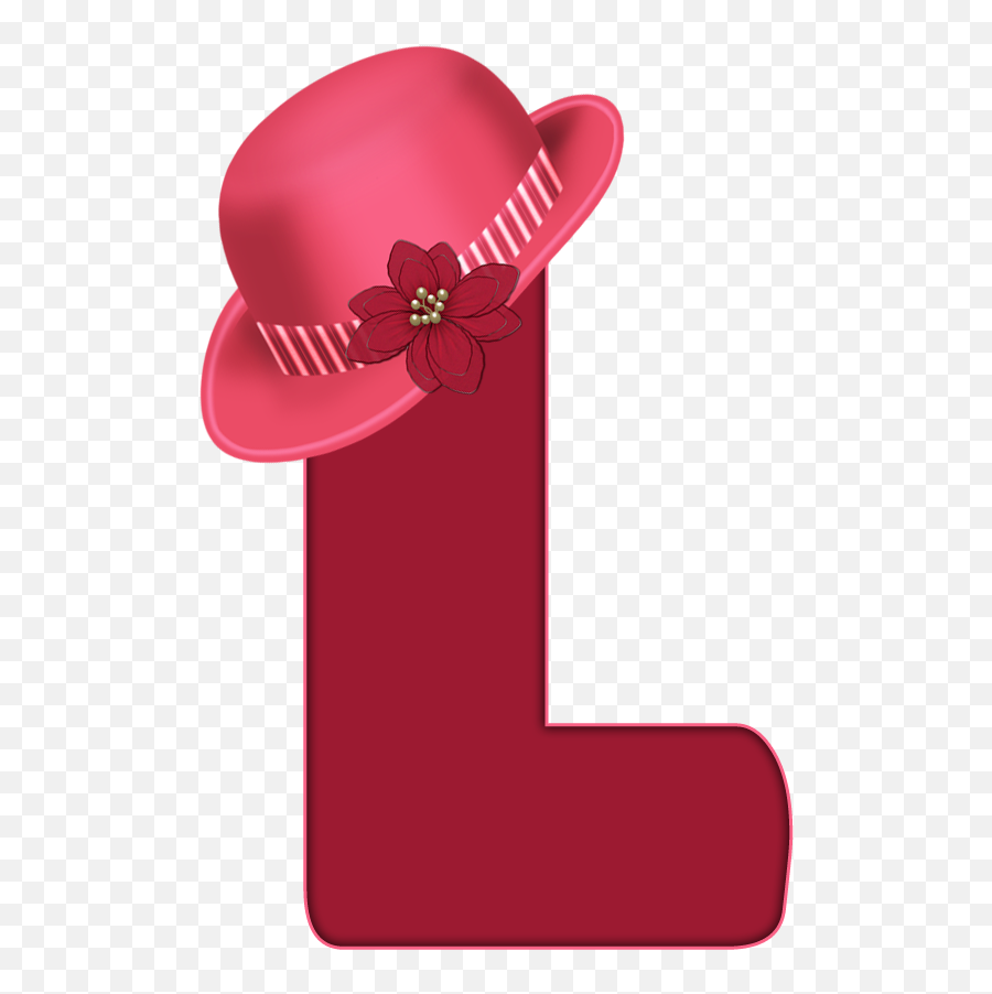 L - Alfabeto Decorativo Chapeu Emoji,Pink With Emoji Letter L
