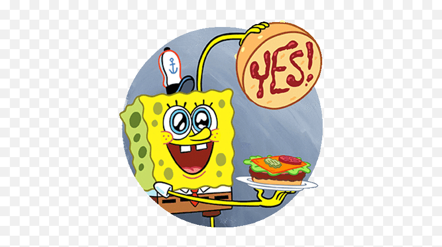 Spongebob Yes Gif - Bob Esponja Hamburguesa Png Emoji,Crabby Patty Emoticon Facebook