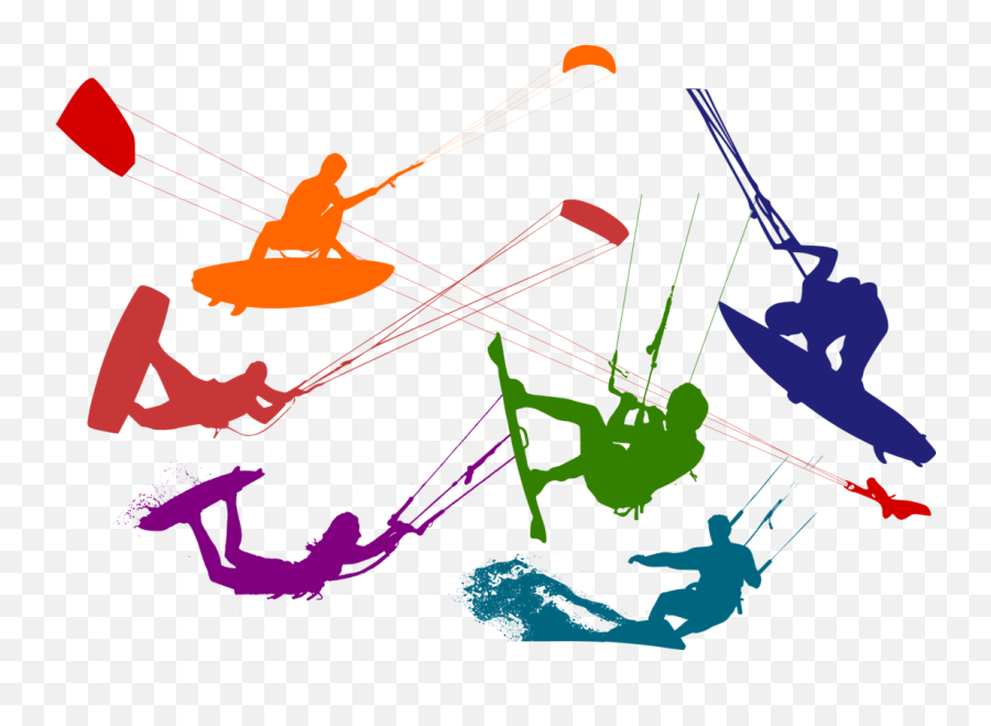Kitesurfing Windsurfing Extreme Sport - Kitesurf Silhouette Kitesurf Png Emoji,Extreme Sports Emojis
