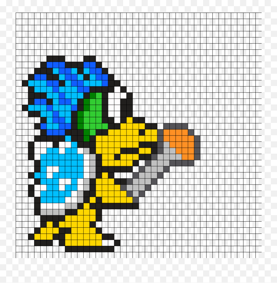 Perler Bead Patterns Perler Beads - Larry Koopa Pixel Art Emoji,Bugdroid Emoticon