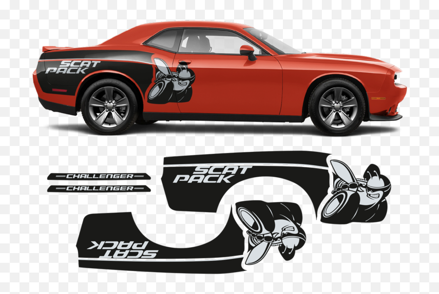 Scat Pack Rear Fender Graphics Two - Challenger Side Stripes Emoji,2016 Dodge Challenger With Emojis