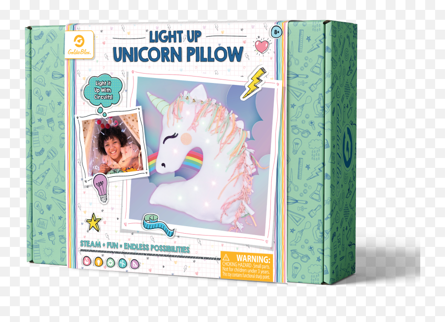 Goldieblox Light - Up Led Unicorn Pillow Perfect Gift For Kids 8 Soft U0026 Cuddly Educational Diy Stem Activity Emoji,Galaxy Phones With Unicorn Emojis