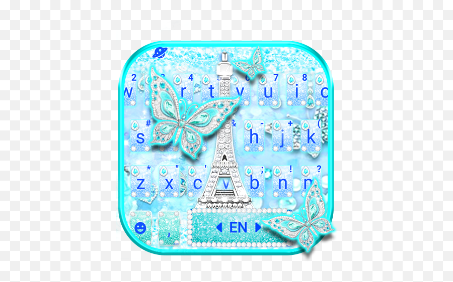 Updated Blue Paris Butterfly Keyboard Theme Pc Emoji,Teclado De Whatsapp Emojis