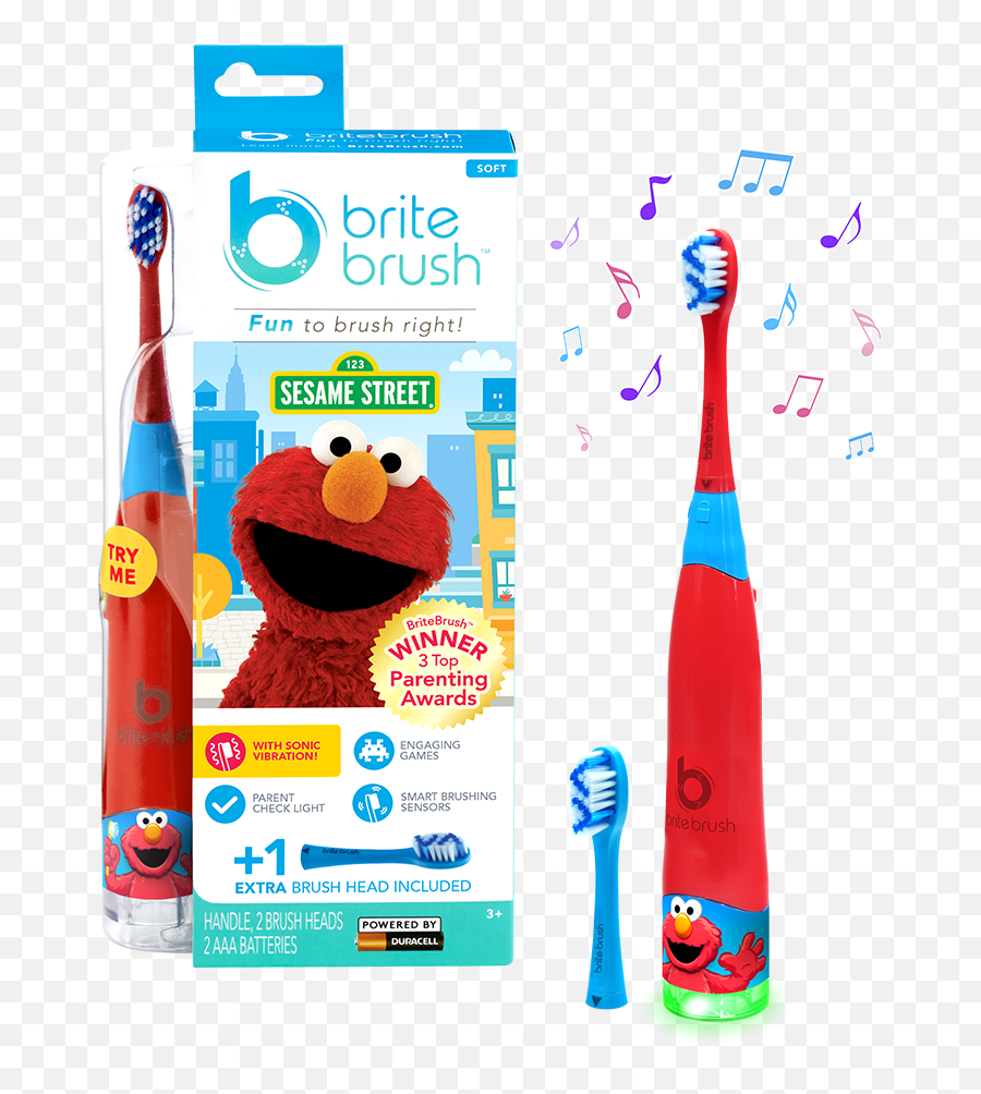 Britebrush U2013 Interactive Smart Kids Toothbrush Featuring Elmo Emoji,Hand Emoticon Brushes
