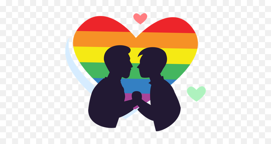 Gay Couple Icon - Download In Glyph Style Emoji,Lesbian Flag Emoji Hearts