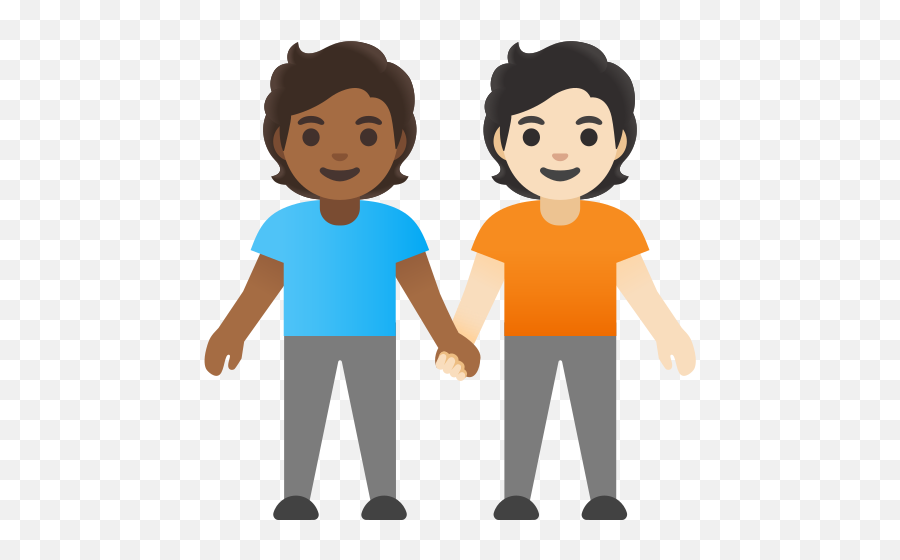 Medium - Personas De La Mano Dibujo Emoji,Boy And Girl Holding Hands Emoji