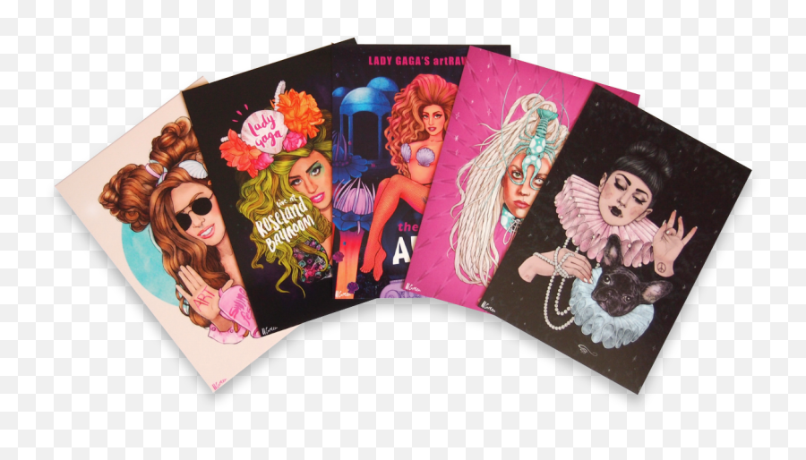Lady Gaga Postcards Set Of 5 - Fictional Character Emoji,Lady Gaga Emoticon