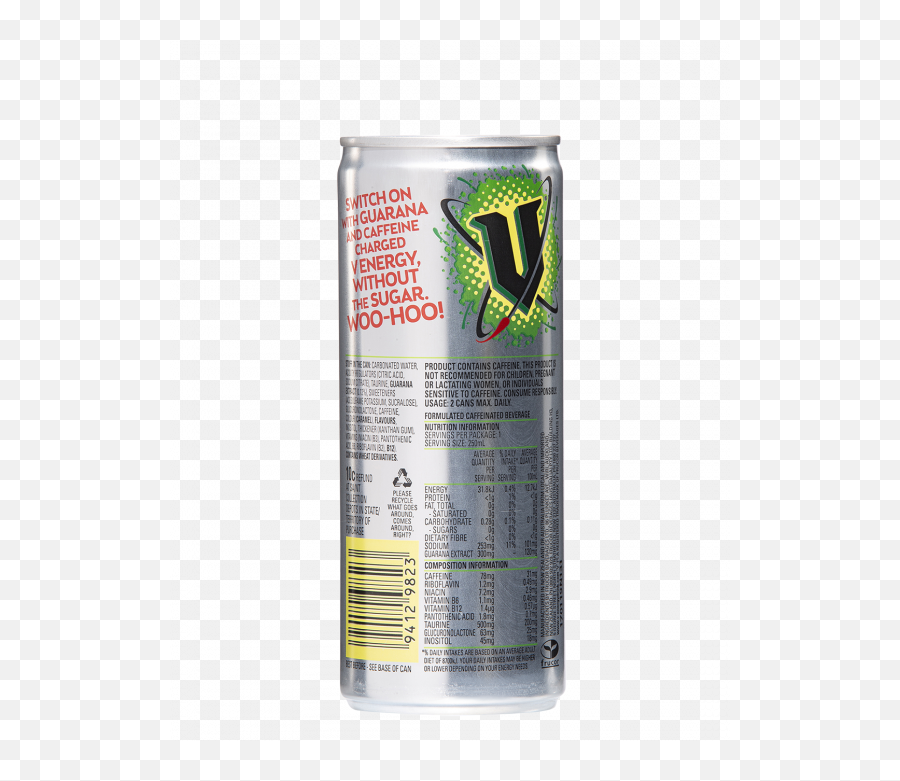 V Energy Drink Sugar Free 24 X 250ml - Language Emoji,Emoji 2 Energy Drink