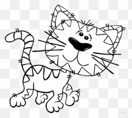 Cat Outline Coloring Pages Cartoon Cat Walking Outline Clip - Cartoon Cat Clipart Black And White Emoji,Marie The Cat Emoji