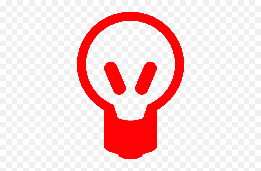 Red Light Bulb Icon - Transparent Light Bulb Red Symbol Emoji,Red Light Emoticon