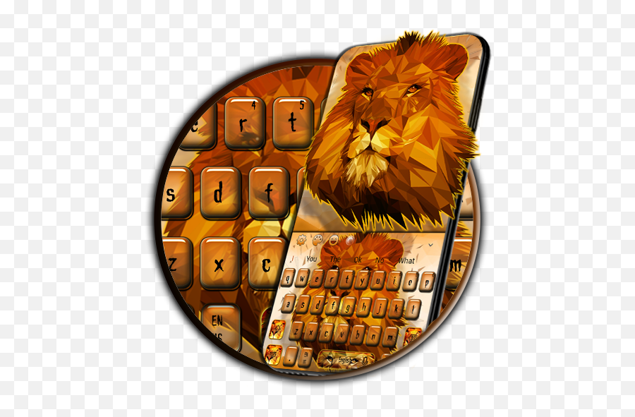 Amazoncom Lion Hd Screen Keyboard Theme Appstore For Android - East African Lion Emoji,Leo Symbol Emoji