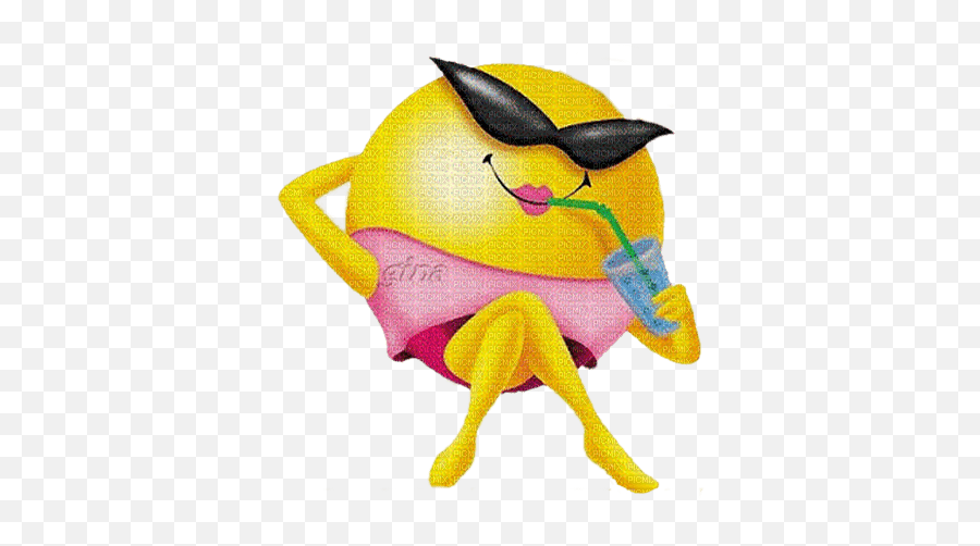 Summer Smiley Girl Paintinglounge Smiley Girl Summer - Happy Emoji,Drinking Beer Emoticon Animated Gif