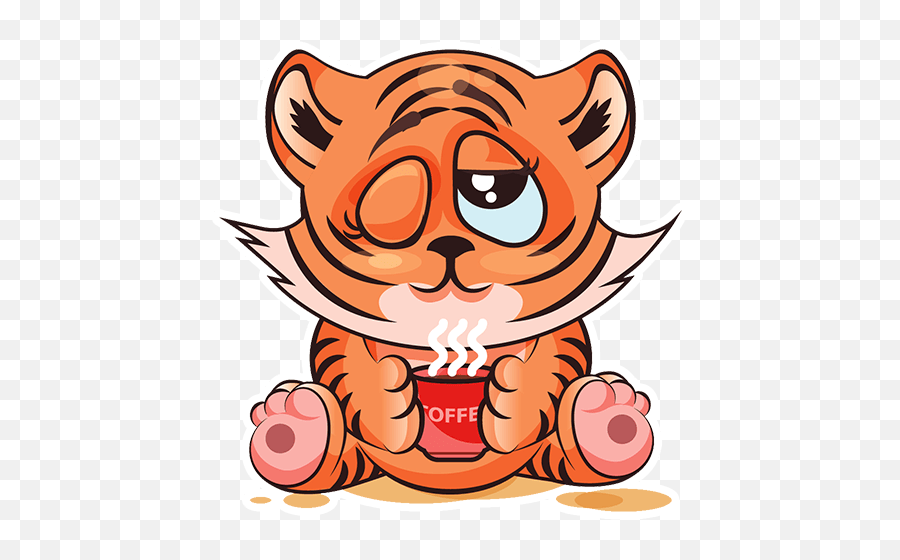 Tiger Emoji By Tonisha Holloway - Sticker Maker For Whatsapp Crying Tiger Cartoon,Animated Tiger Emoticon