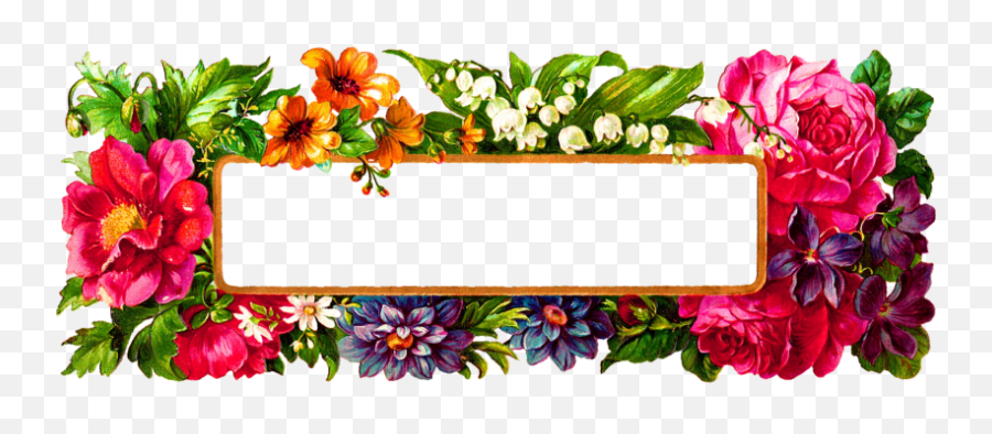 Flower Photo Frame Name Png Images Download - Yourpngcom Rectangle Flower Frame Png Emoji,Names Of All The Flower Emojis