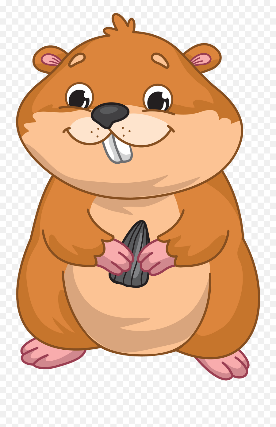 Hamster Holding Sunflower Seed Clipart - Dibujos De Hamsters Emoji,Emoji Cooriendo Png