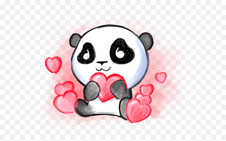 Be My Panda Valentine - Hand Drawn Love Stickers By Lee Jay Emoji,Emojis De Panda