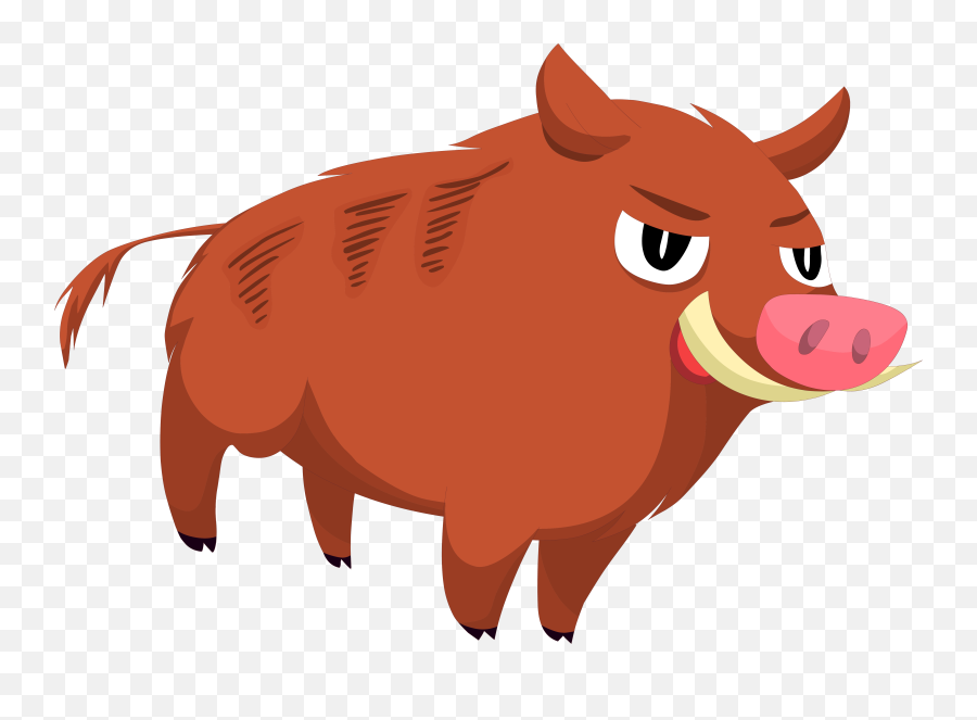 Domestic Pig Clip Art - Vector Wild Boar Material Png Emoji,Boar Emoji