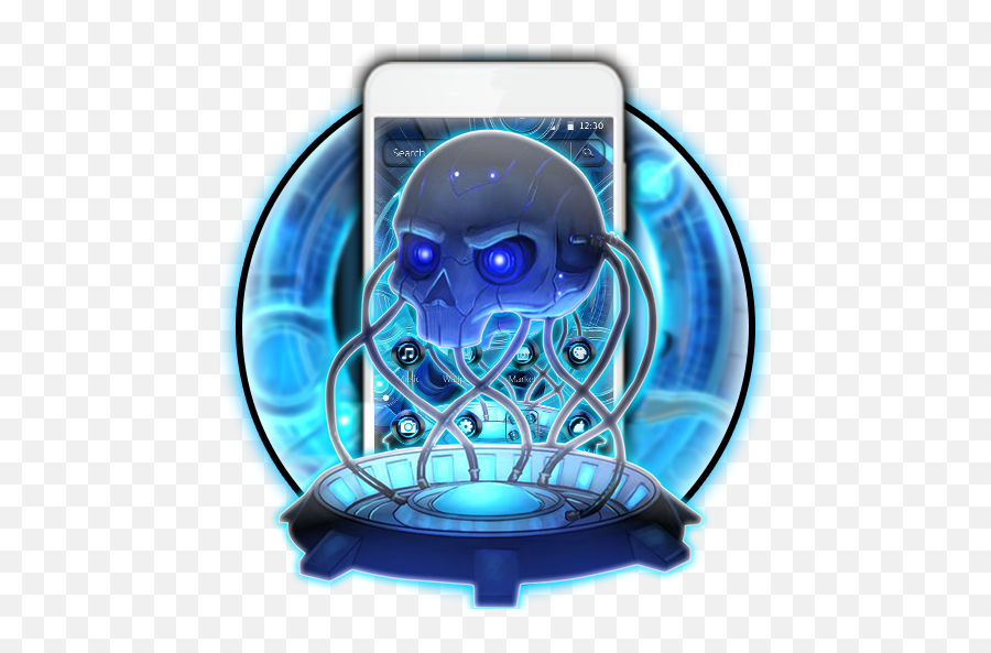 Amazoncom Blue Tech Metallic Skull 2d Theme Appstore For - Dot Emoji,Death Skull Emoji