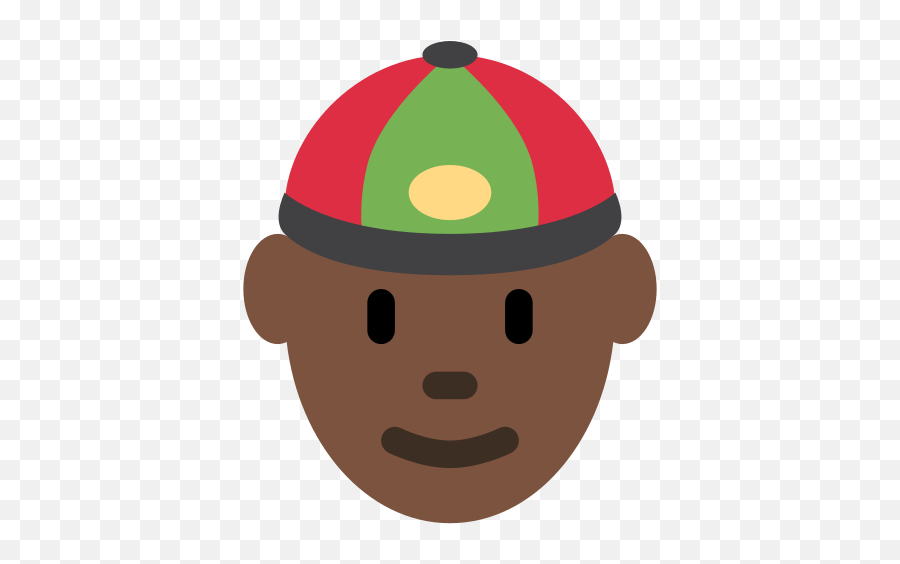 Man With Chinese Cap Emoji With Dark - Emoji,Cap Emoji