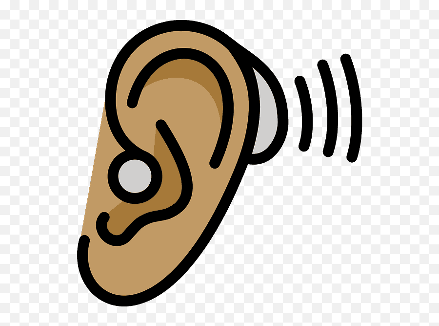 Ear With Hearing Aid Emoji Clipart - Naslouchatkem Emoji Ucho Png,Ear Emojis