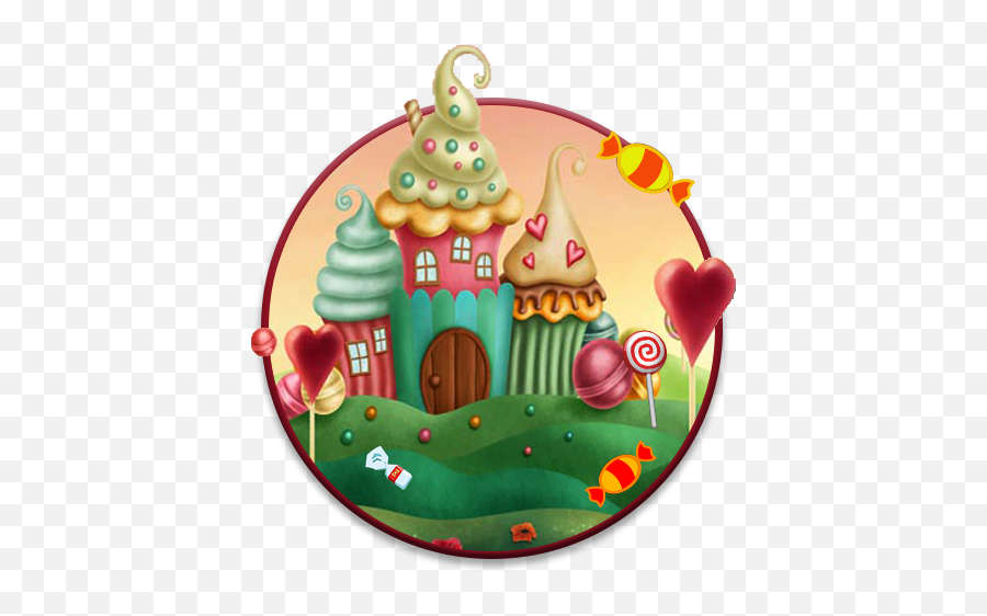 Candy House Theme Wallpaper - Cupcake House Cartoon Emoji,House Candy House Emoji