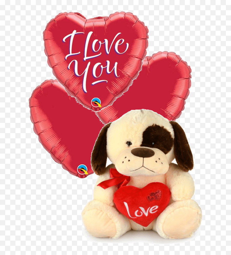Download Hd Big Bruno Love Puppy With Balloons - Love You Emoji,Emojis Puppies In Love