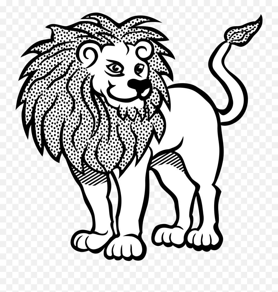 Drawing Lion Line Art Png - Lion In Line Art Emoji,How To Draw A Lion Emoji