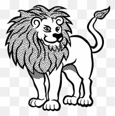 Drawing Lion Line Art Png - Lion In Line Art Emoji,How To Draw A Lion Emoji