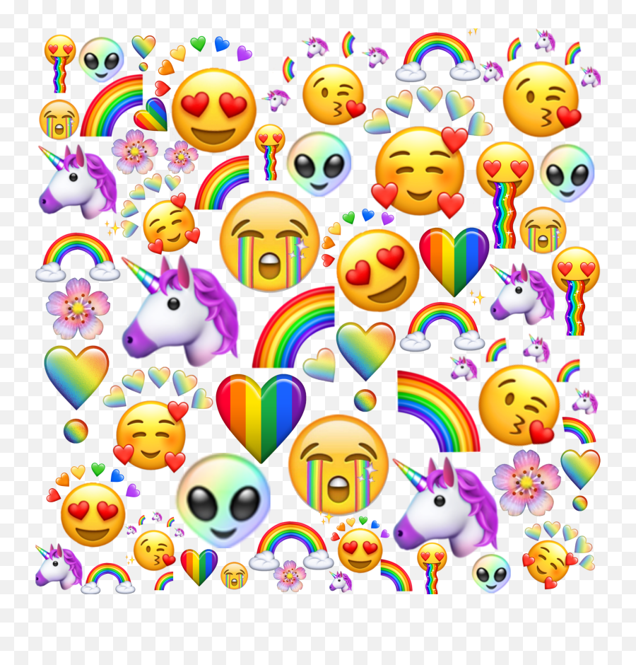Lgbtsupport Rainbow Unicorn Sticker By Phoebe Kaye - Unicorn Rainbow Emoji Background,Unicorn Emoji