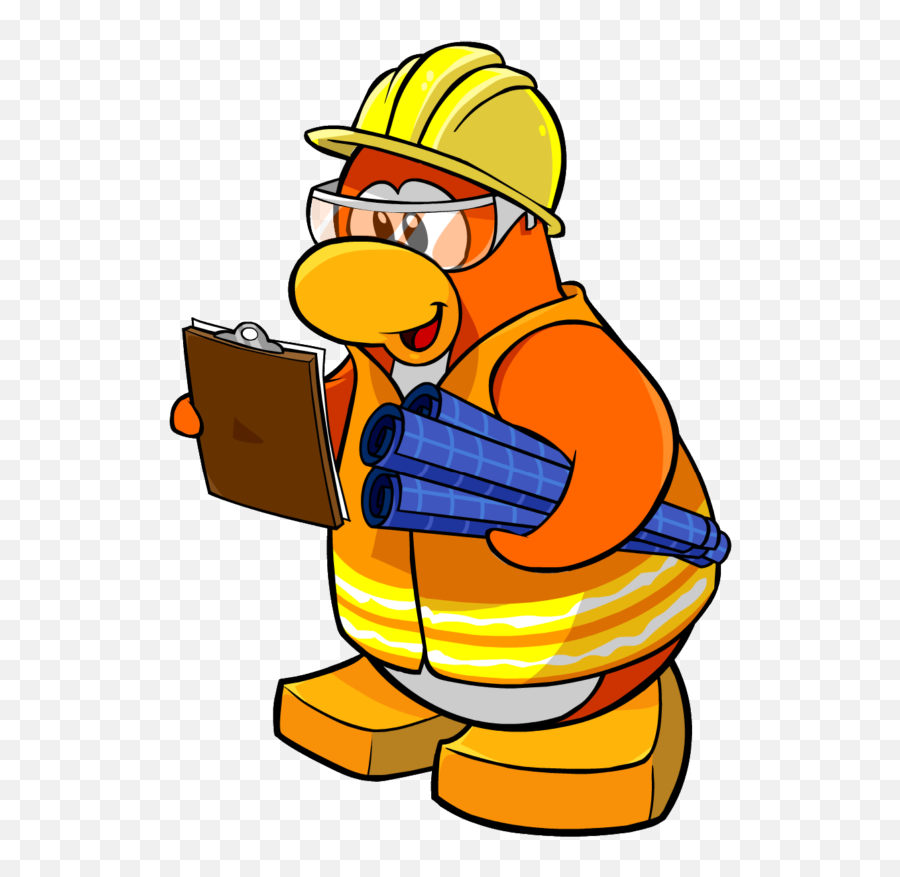 Free Images Download Black - Construction Worker Club Penguin In A Hard Hat Emoji,Penguins Cleaning Emoticon