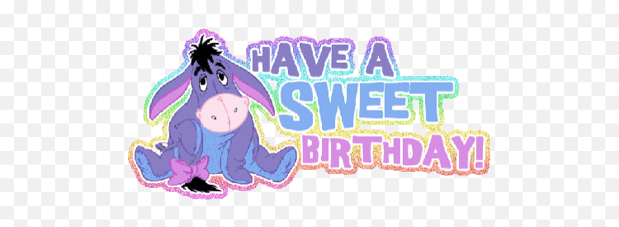 Top Animated Cute Text Stickers For - Happy Birthday With Eeyore Emoji,Cute Text Emojis
