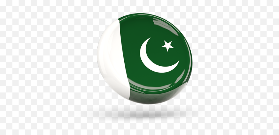 Shiny Round Icon Illustration Of Flag Of Pakistan Emoji,Star And Cresent Emoji