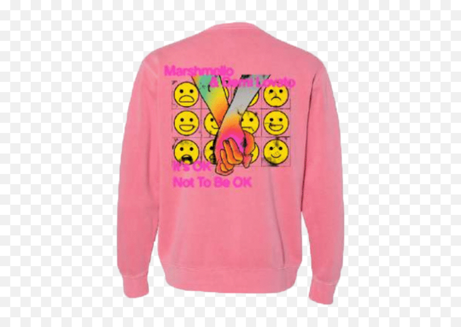 Demi X Marshmello Pink Crewneck Emoji,Moat Popular Emoji