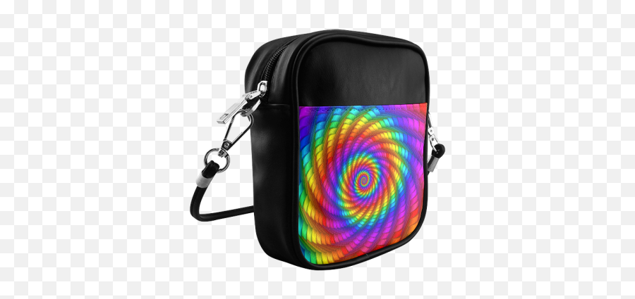 Psychedelic Rainbow Spiral Sling Bag Model 1627 Id D82184 Emoji,Raimbow Square Emoji