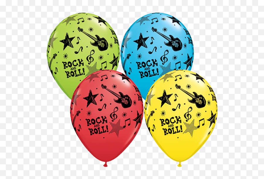 10 X 11 Assorted Rock And Roll Stars Qualatex Latex - Music Balloons Emoji,Emoji Balloons Wholesale