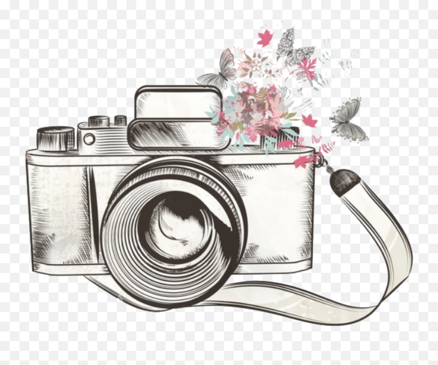 Cute Camera Sticker - Vintage Vector Camara Png Emoji,Emoji Camera Stickers