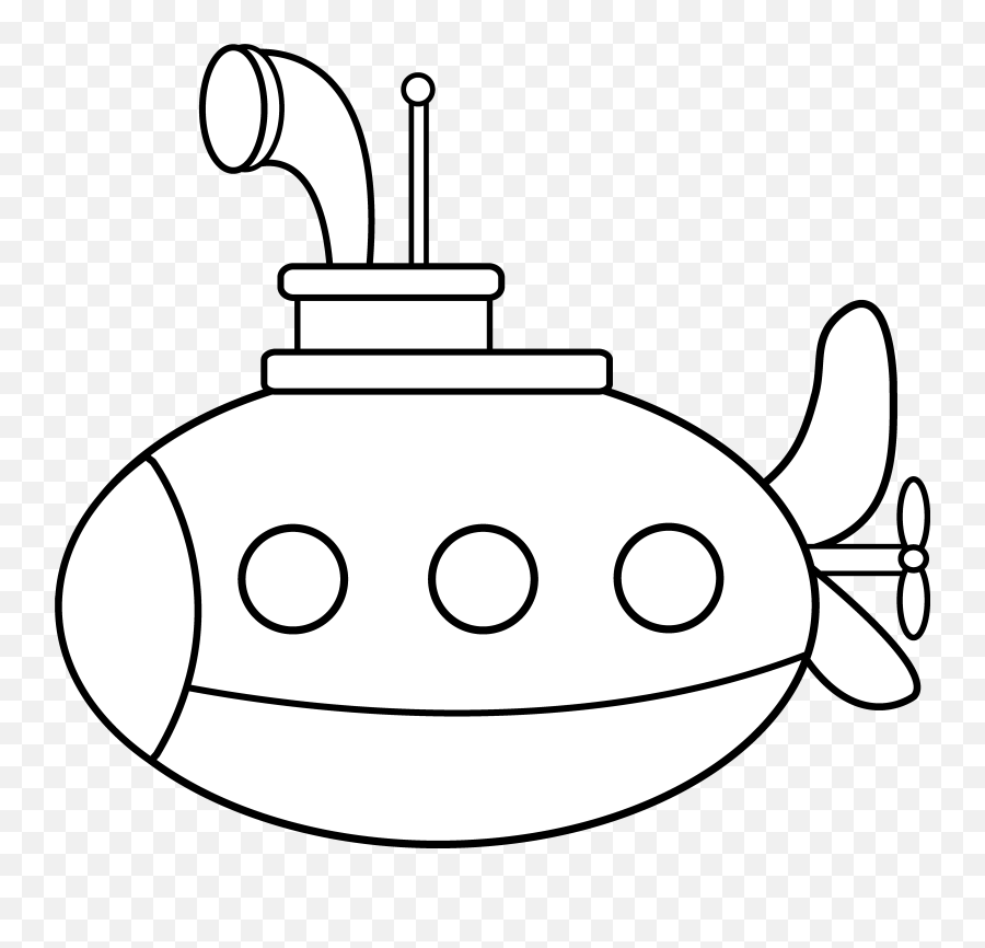 Cartoon - Clip Art Library Sub Clipart Black And White Png Emoji,Submarine Emoticon