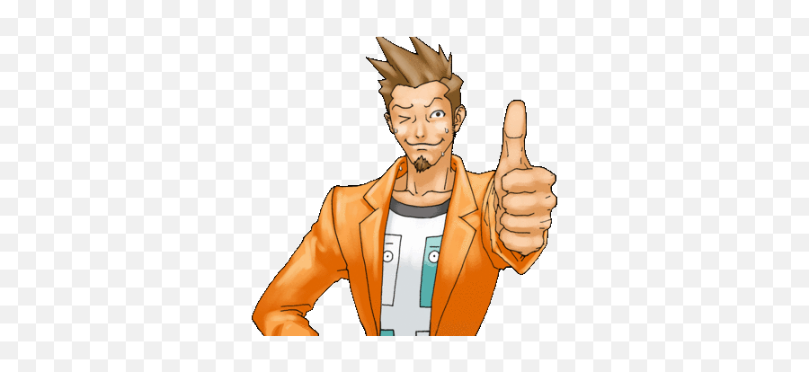 Favorite Ace Attorney Characters - Larry Thumbs Up Ace Attorney Emoji,Ace Attorney Emotion