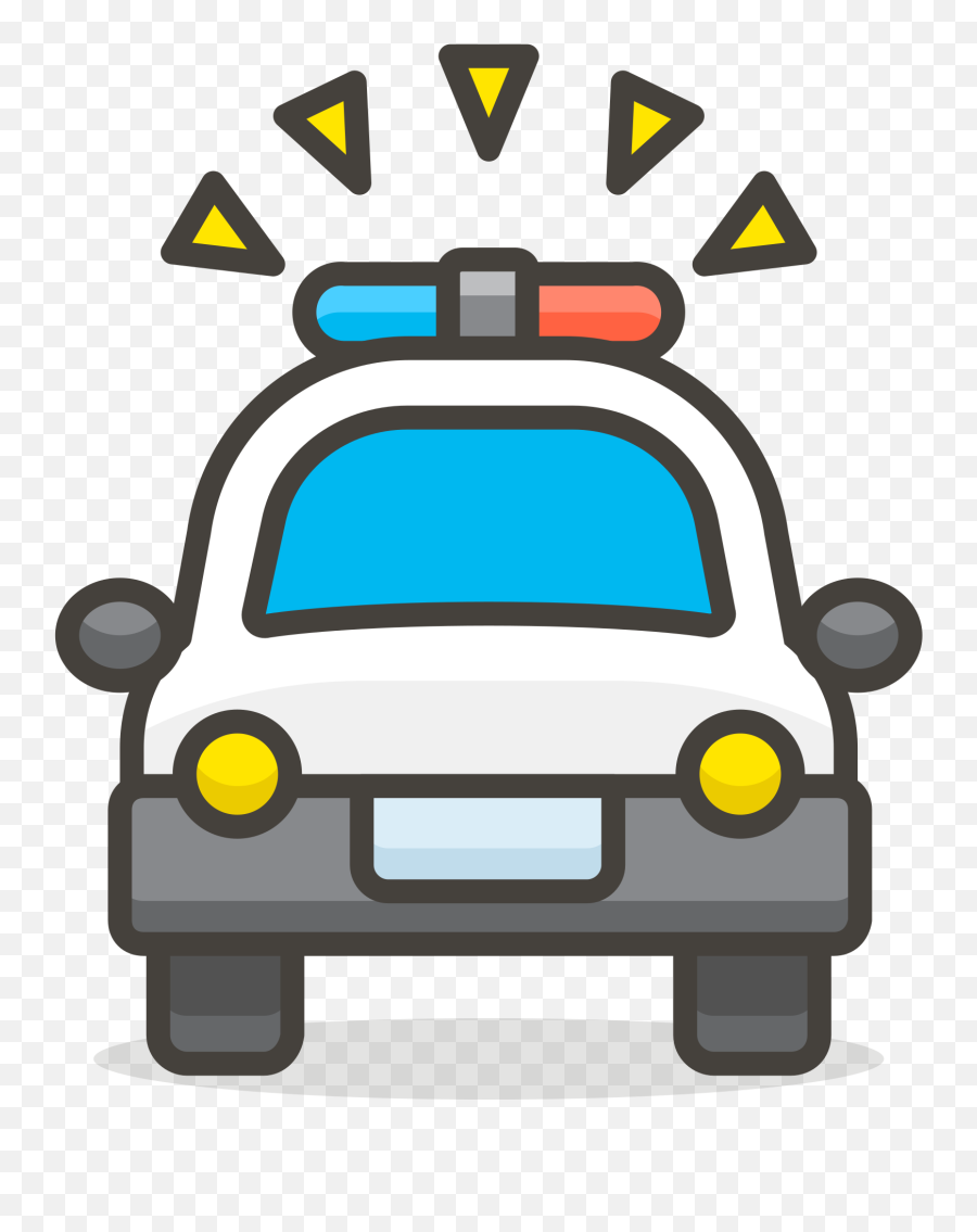 Oncoming Police Car Emoji Icon - Automotive Decal,Blue Car Emoji