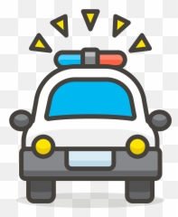 Oncoming Police Car Emoji Icon - Automotive Decal,Blue Car Emoji